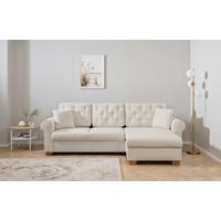 Ecksofa Arles Hellgrau 80 S: 266x161 Cm - Buchefarben/Hellgrau, Design, Textil (266/161cm) - MID.YOU