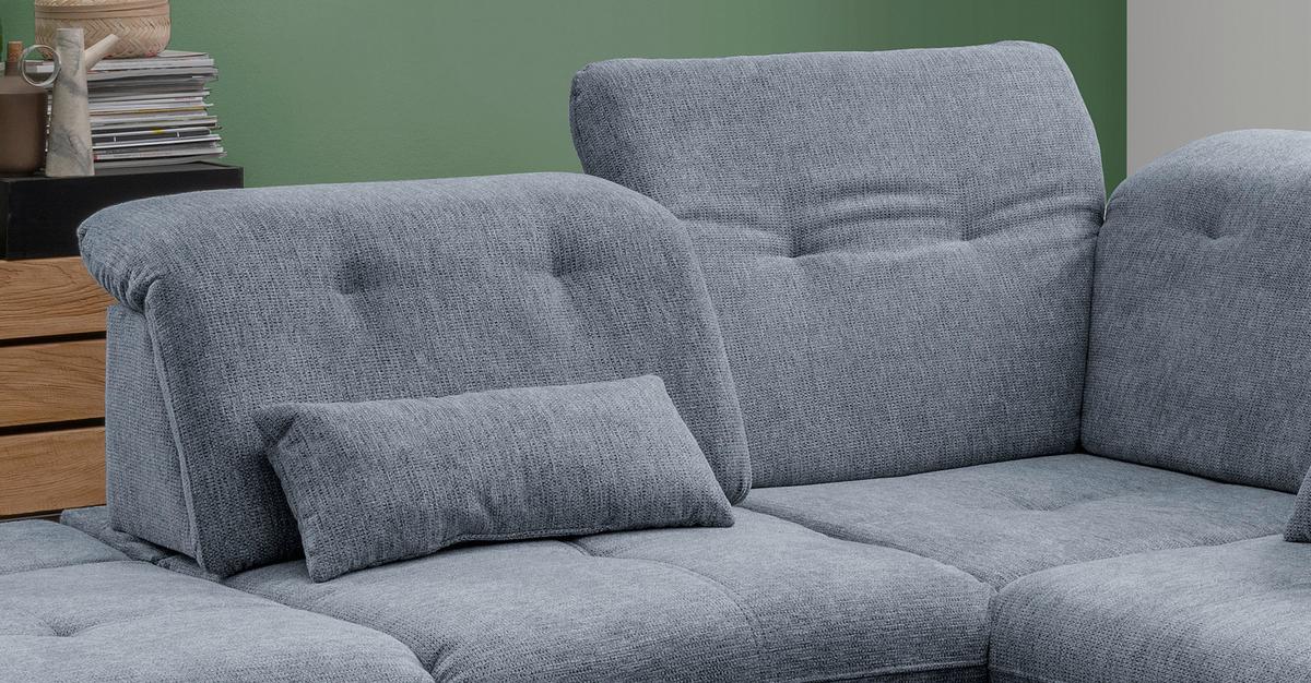 Ecksofa Mit Schlaffunktion Dalida Hellblau Chenille - Chromfarben/Hellblau, Design, Textil (254/280cm) - Livetastic