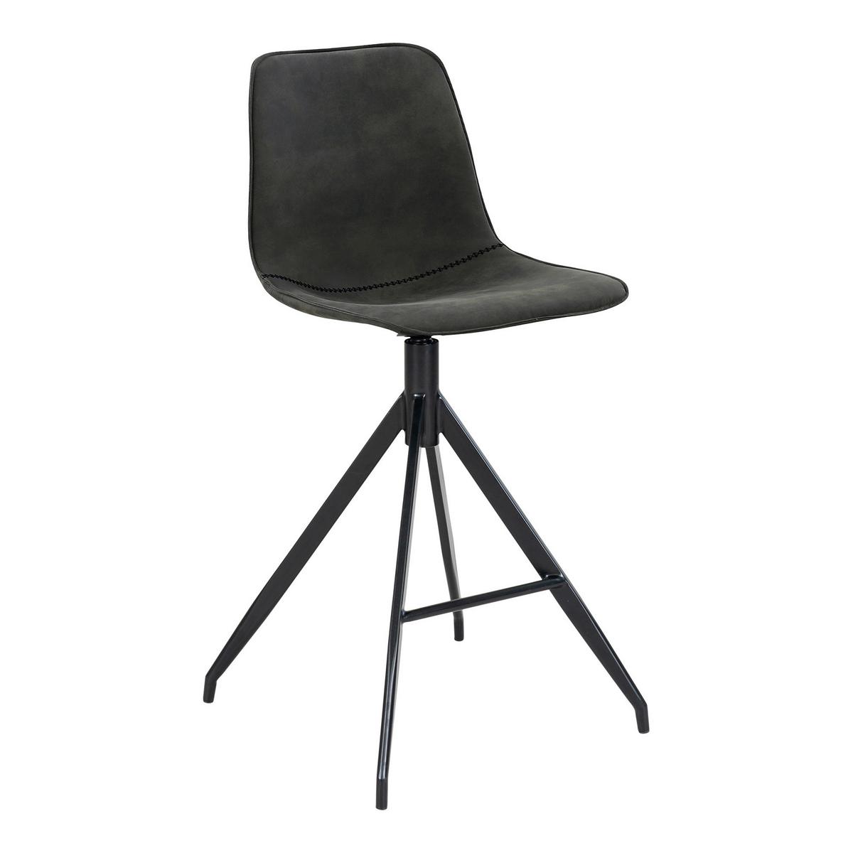 Barhocker-Set Monaco Dunkelgrau B: 44 cm - Dunkelgrau/Schwarz, MODERN, Textil/Metall (44/96/51cm) - MID.YOU