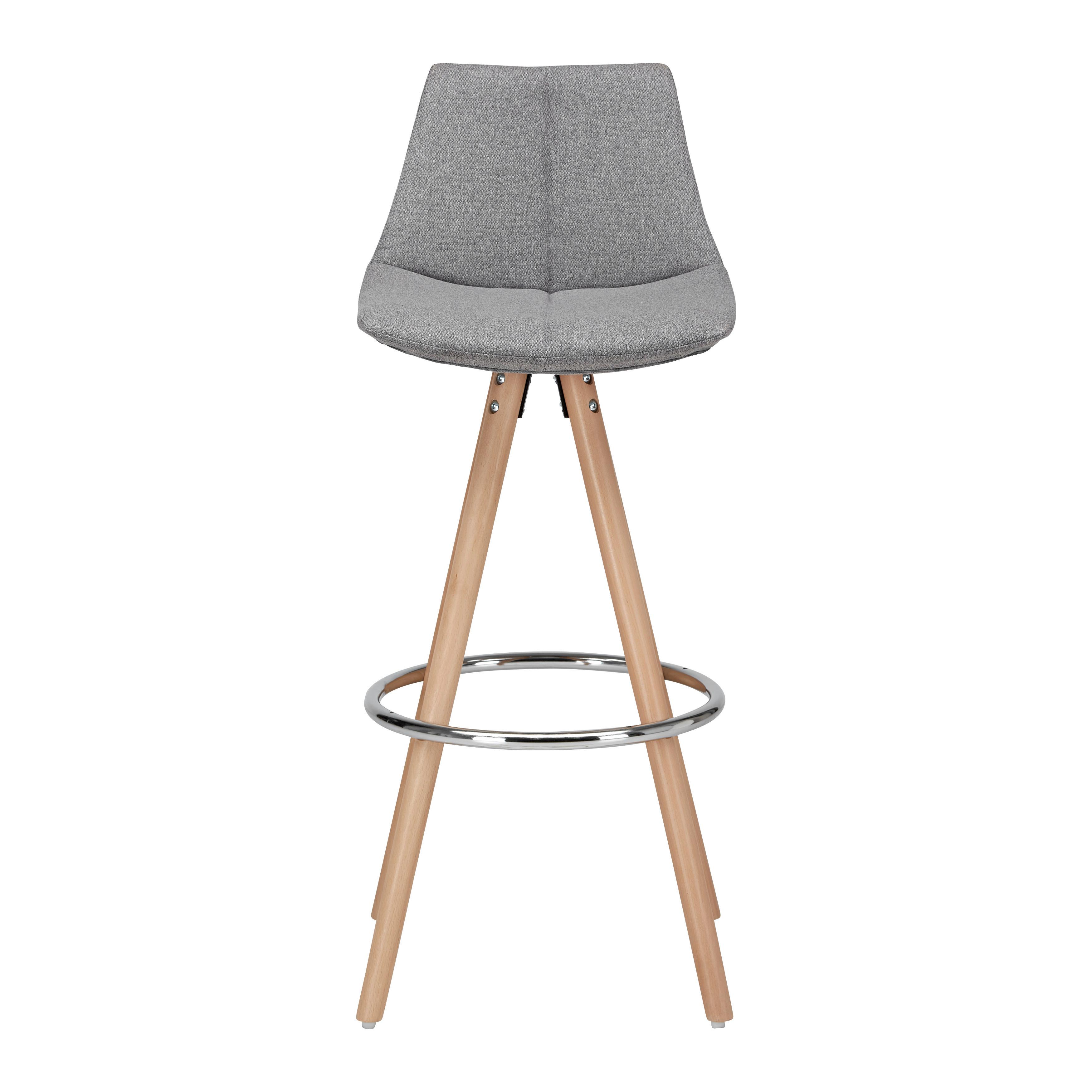 Barová Židle Nelo Šedá - šedá/barvy buku, Moderní, kov/dřevo (42/100/42cm) - Bessagi Home