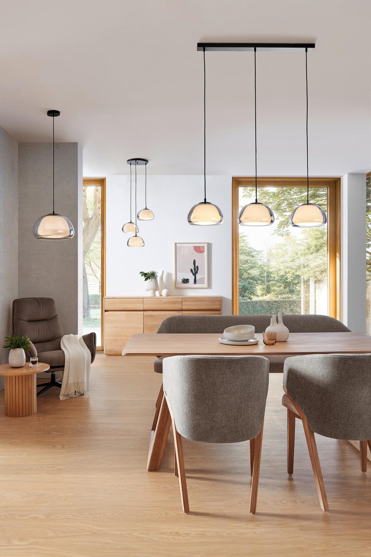 ZÁVĚSNÉ SVÍTIDLO JELLA - černá/světle šedá, Trend, kov (40/120cm)