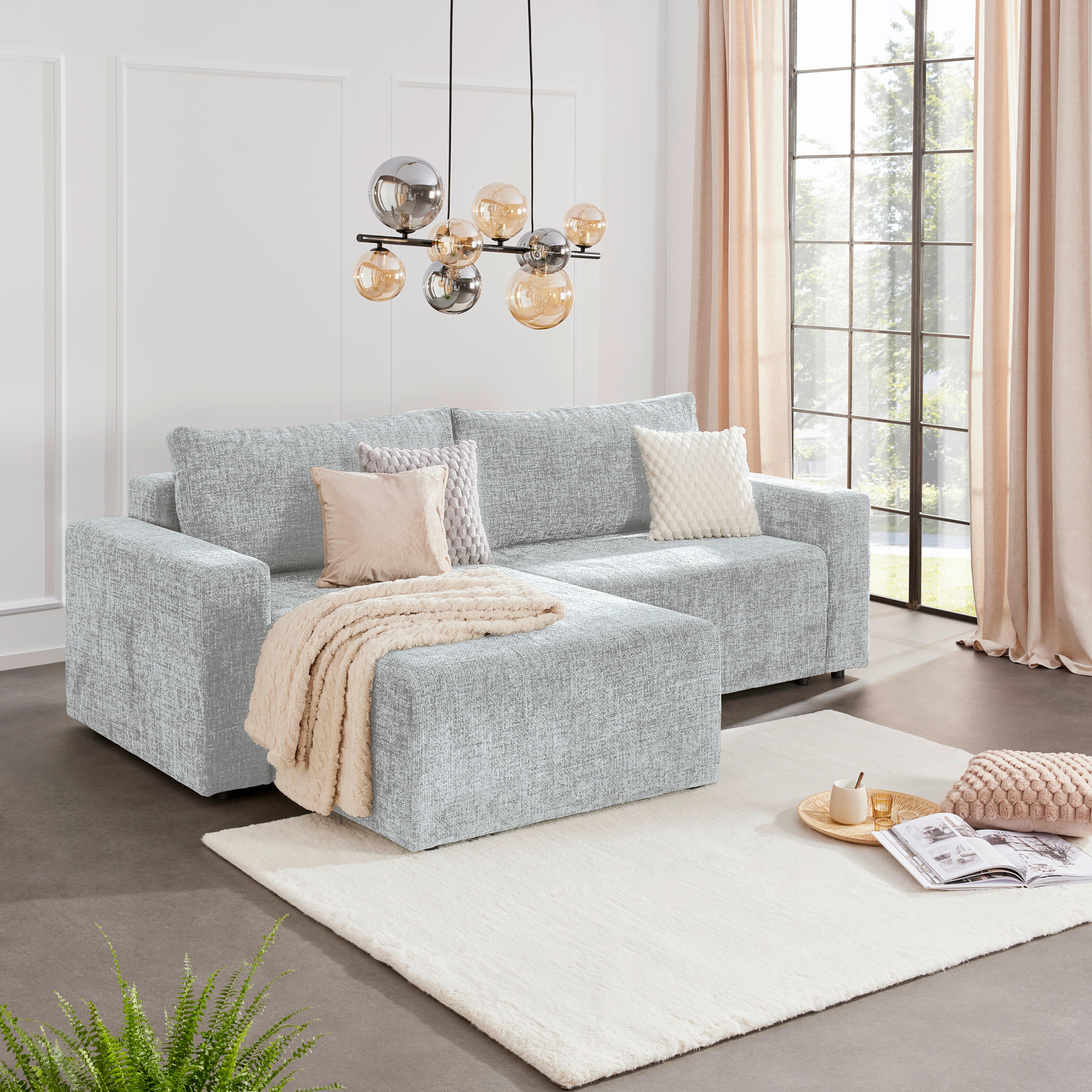 Ecksofa Dallas - Schwarz/Grau, MODERN, Holz/Kunststoff (173/258cm)