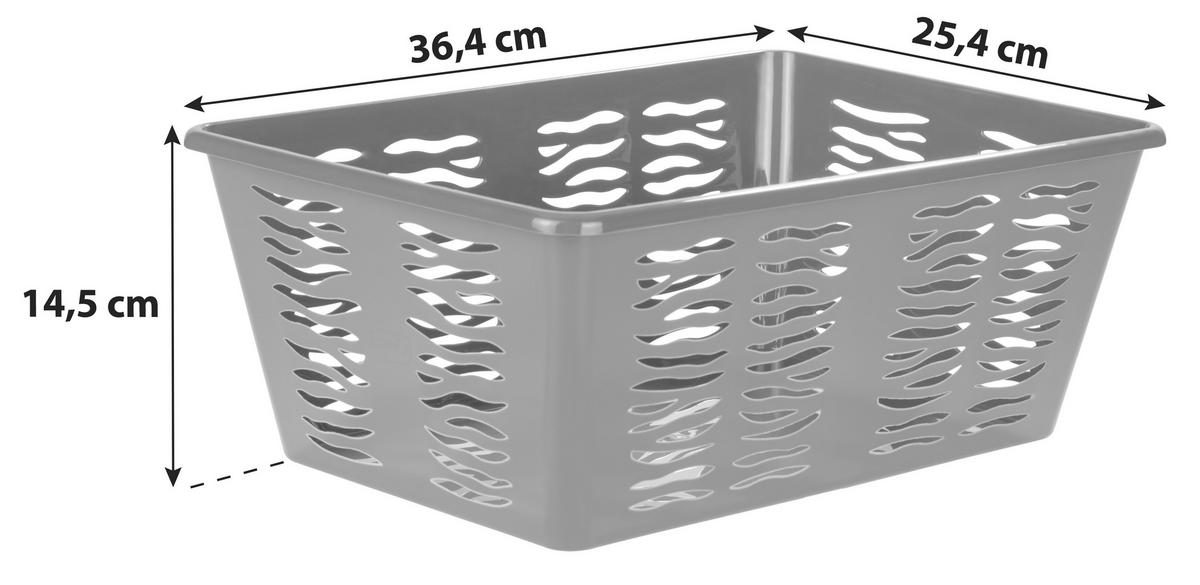 Aufbewahrungskorb L 36x25 cm Kunststoff Weiß oder Anthrazit - Anthrazit/Weiß, KONVENTIONELL, Kunststoff (36,4/25,4/14,5cm) - Homezone