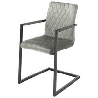 Schwingstuhl Kian Grau/Schwarz Gepolstert - Schwarz/Grau, MODERN, Textil/Metall (54/86/63cm) - MID.YOU