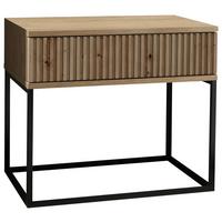 Nočný stolík MARLE dub Artisan - čierna/dub artisan, Modern, kov/kompozitné drevo (60/52/38,5cm) - Hom`in