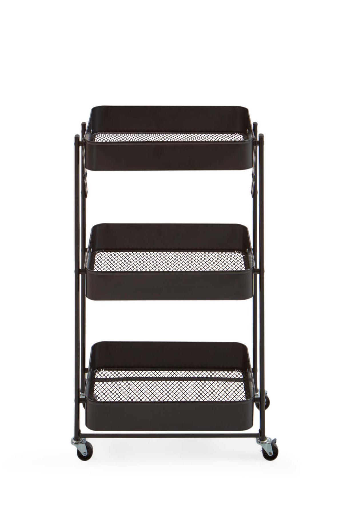 Einkaufstrolley Schwarz B: 44cm - Schwarz, Design, Metall (44/78/31cm) - MID.YOU