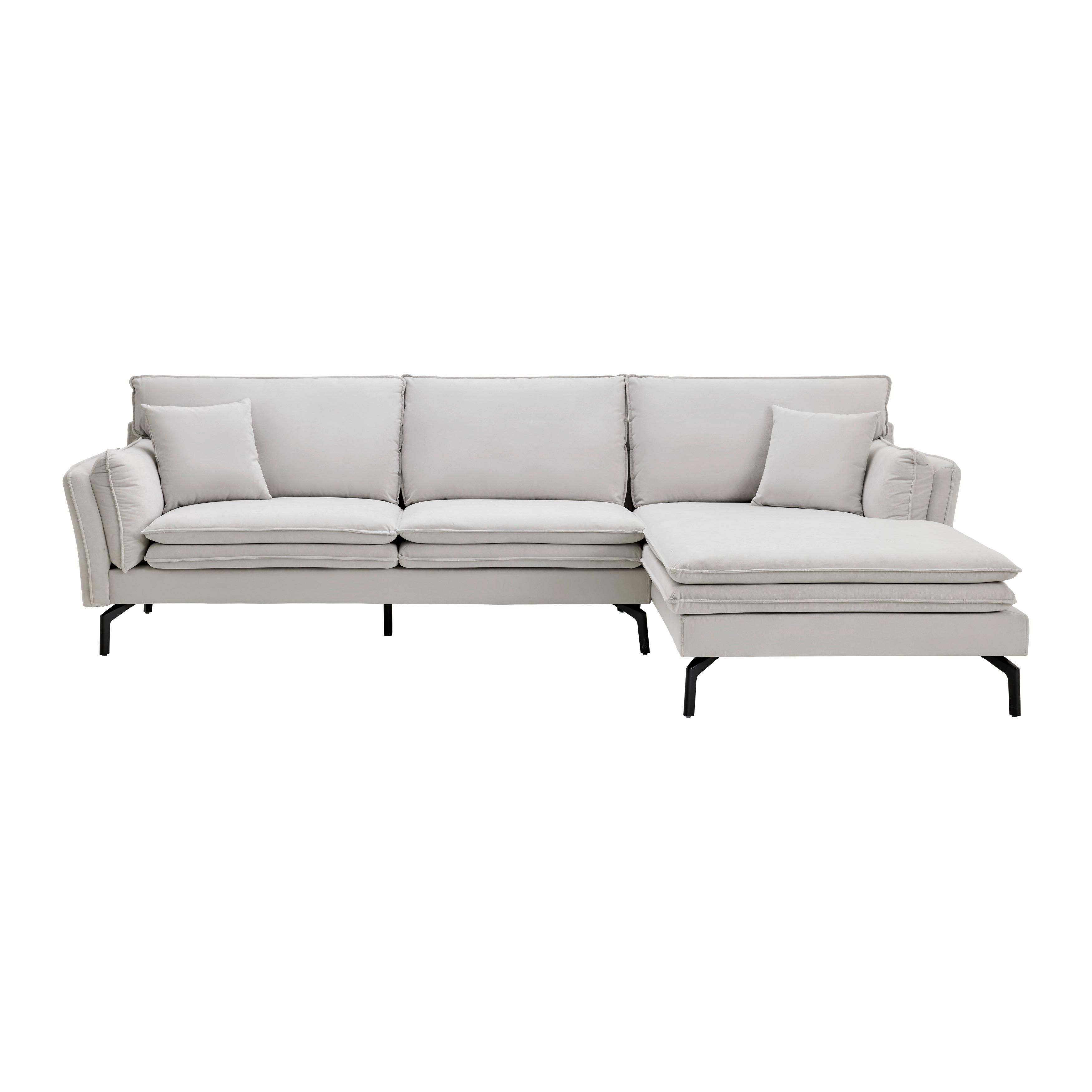 Sedací Souprava Lani Béžová - černá/béžová, Moderní, kov/dřevo (296/86/89-170cm) - Bessagi Home