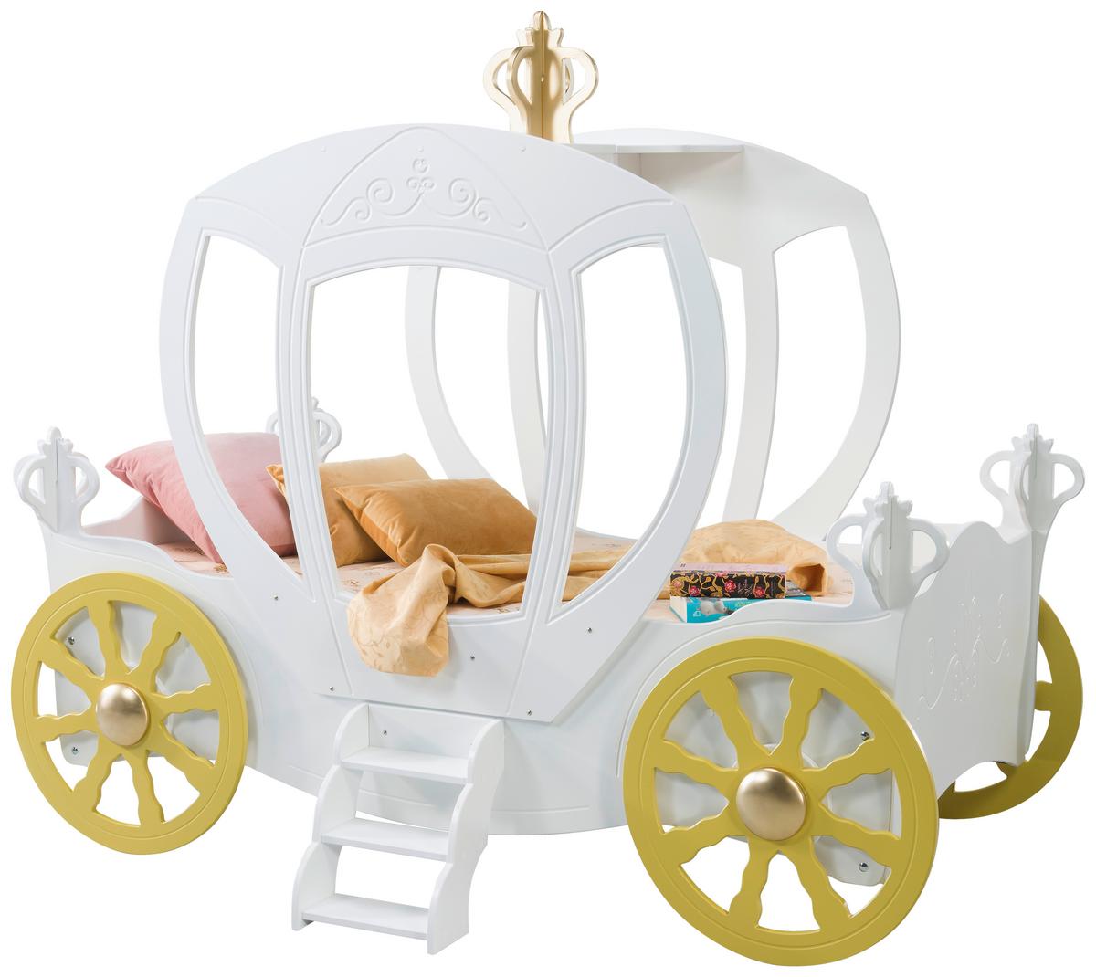 Kinder-/Juniorbett Prinzessin Kutsche Weiß - Weiß, LIFESTYLE, Holz/Holzwerkstoff (90/180cm) - Livetastic
