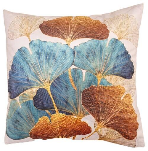 Zierkissen Nizza 45x45 Cm Polyester Gold/blau Mit Zipp - Blau/Beige, MODERN, Textil (45/45cm) - Luca Bessoni