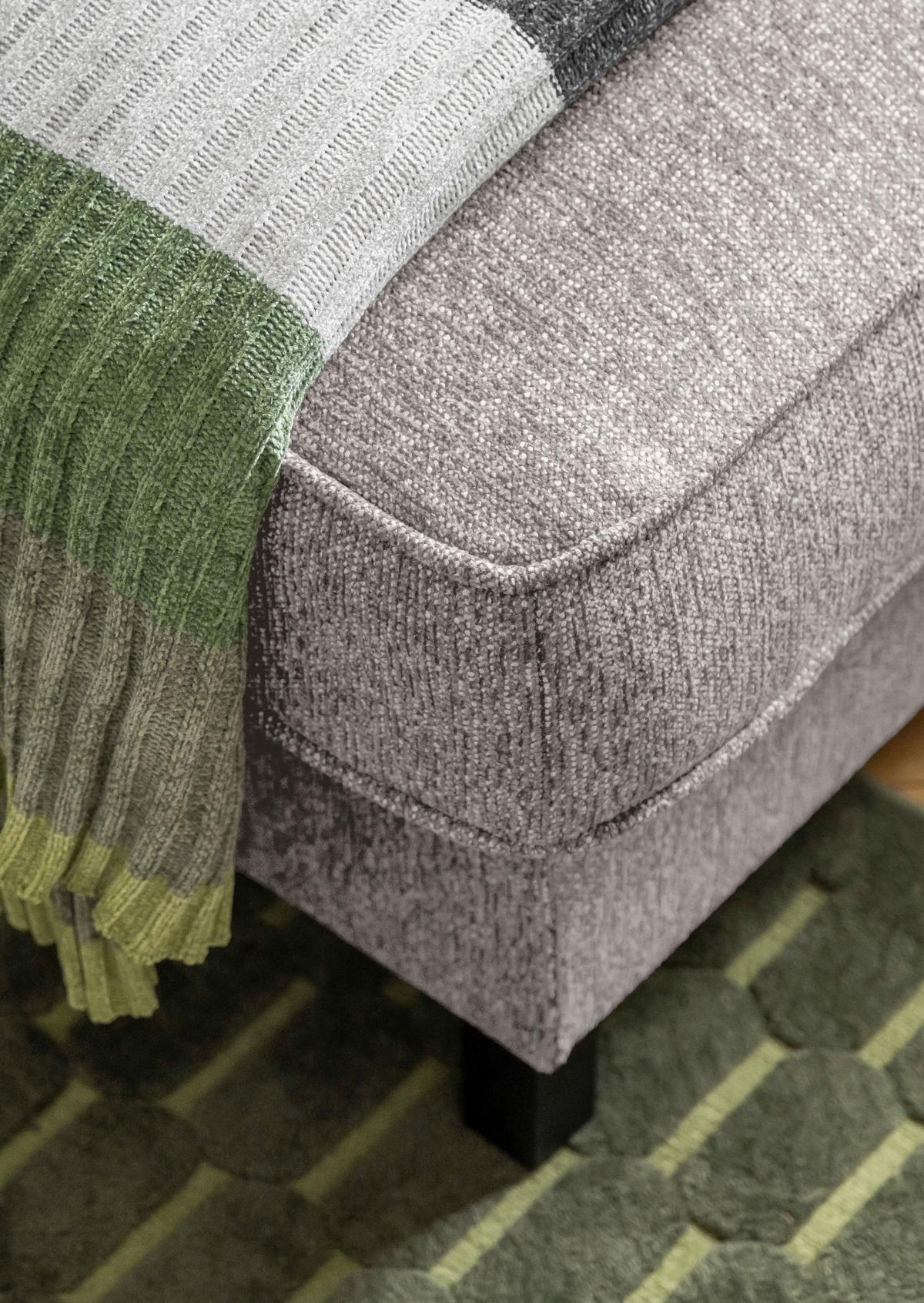 Wohnlandschaft Molly Grau/Weiß U: 148x298x198 cm - Grauweiß/Schwarz, Textil (148/298/198cm) - MID.YOU