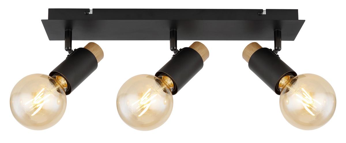 Strahler 54045-3 - Dunkelbraun/Schwarz, Design, Holz/Metall (48,5/8/14,5cm) - Globo