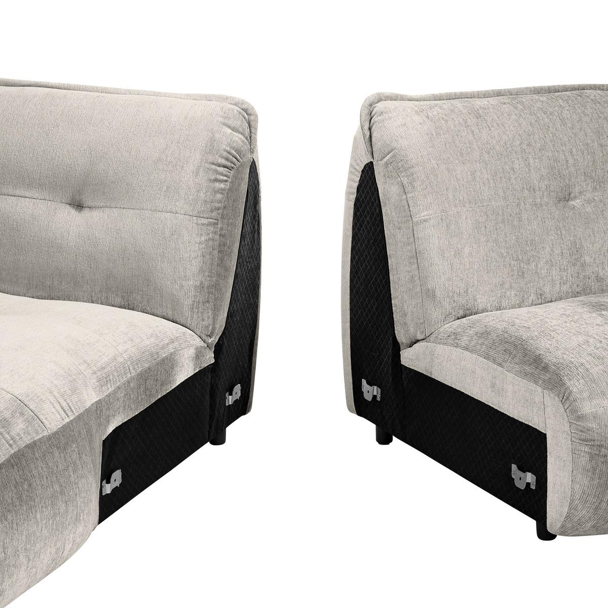 Ecksofa Fluffy Silberfarben S: 184x269 Cm - Silberfarben/Schwarz, MODERN, Textil (184/269cm) - Trendmanufaktur