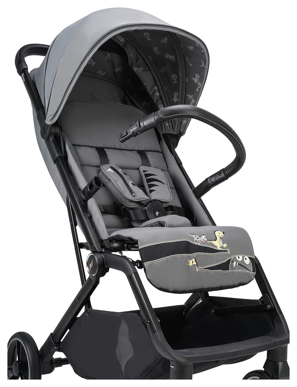 Buggy Boggy 2 Monster Hellgrau, B/h/t: 51x105x84,5cm - Hellgrau/Schwarz, Basics, Textil/Metall (51/105/84,5cm) - Osann