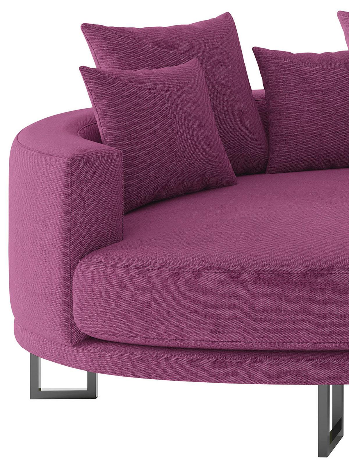 Bigsofa Natalia Magenta S: 150x283 Cm - Magenta/Schwarz, Design, Textil (150/283cm) - Livetastic