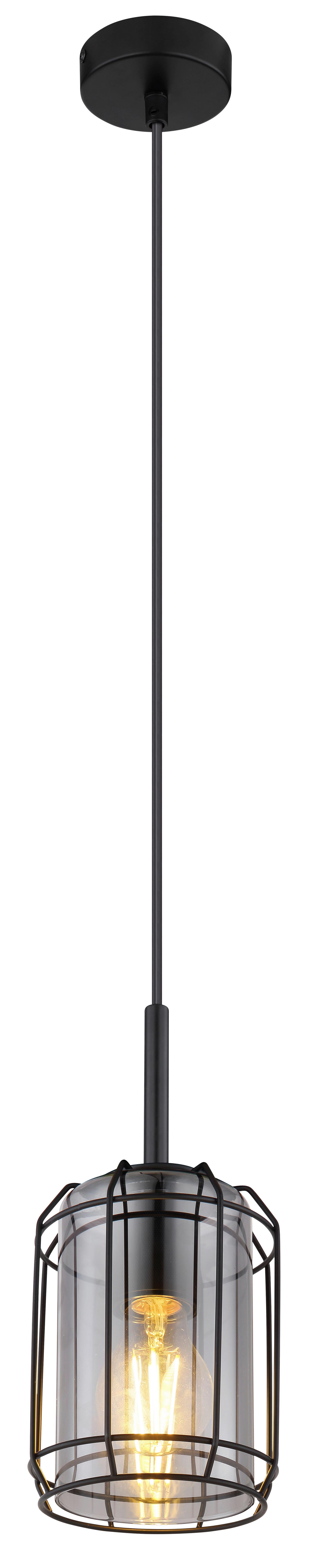 Hängeleuchte Kammi - Schwarz, MODERN, Glas/Metall (13/120cm) - Globo