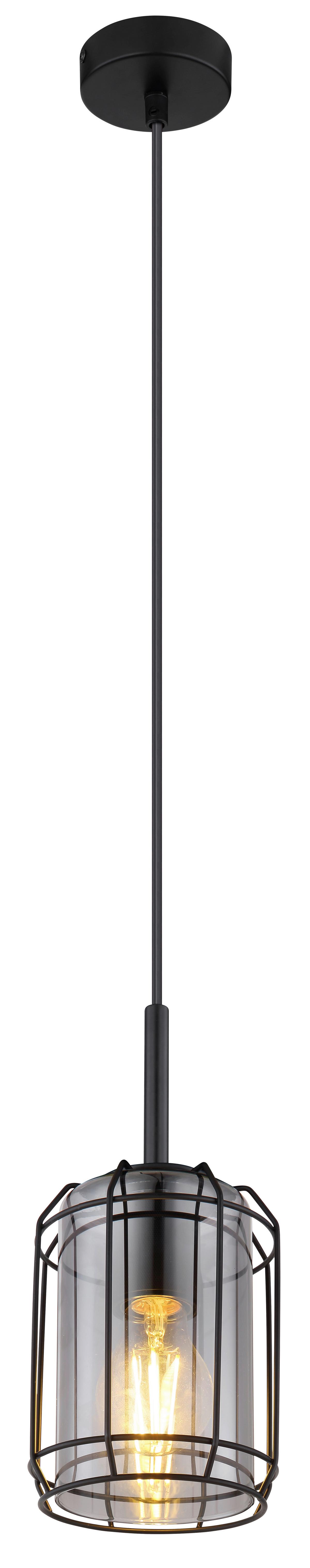 Hängeleuchte Kammi - Schwarz, MODERN, Glas/Metall (13/120cm) - Globo