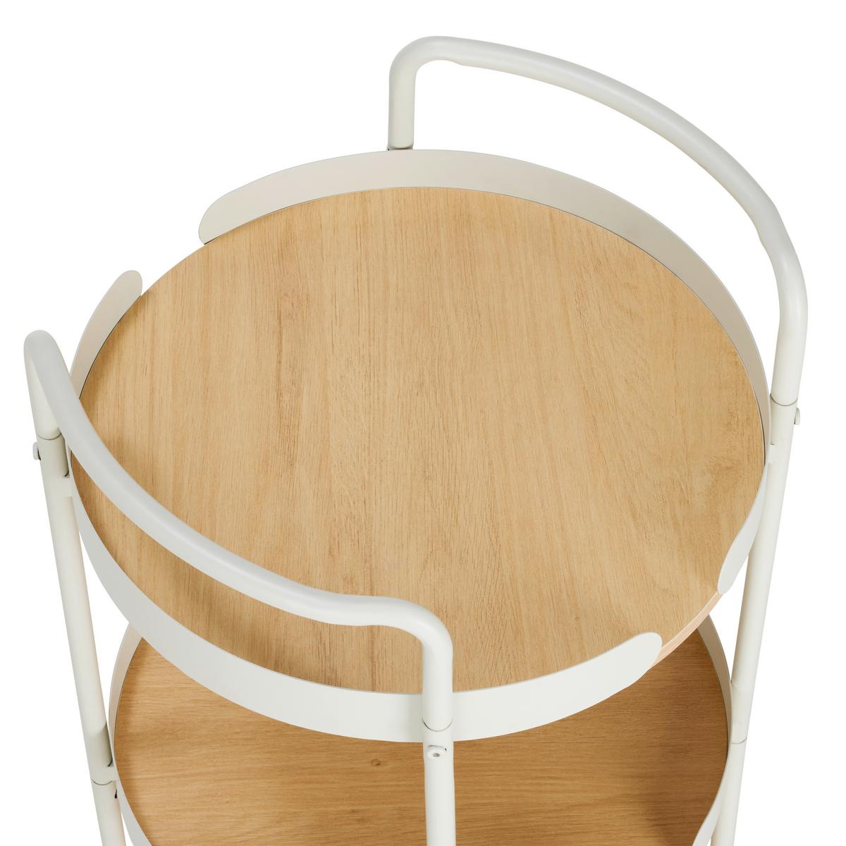 Servírovací stolek BRUCE - barvy dubu/kašmírová, Moderní, kov/kompozitní dřevo (44/80/44cm) - Mömax