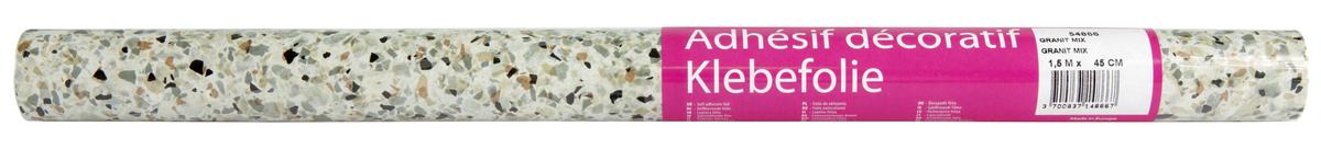 Klebefolie Steinoptik Granit Mix 45x150 cm - Schwarz/Weiß, Basics, Kunststoff (45/150cm)