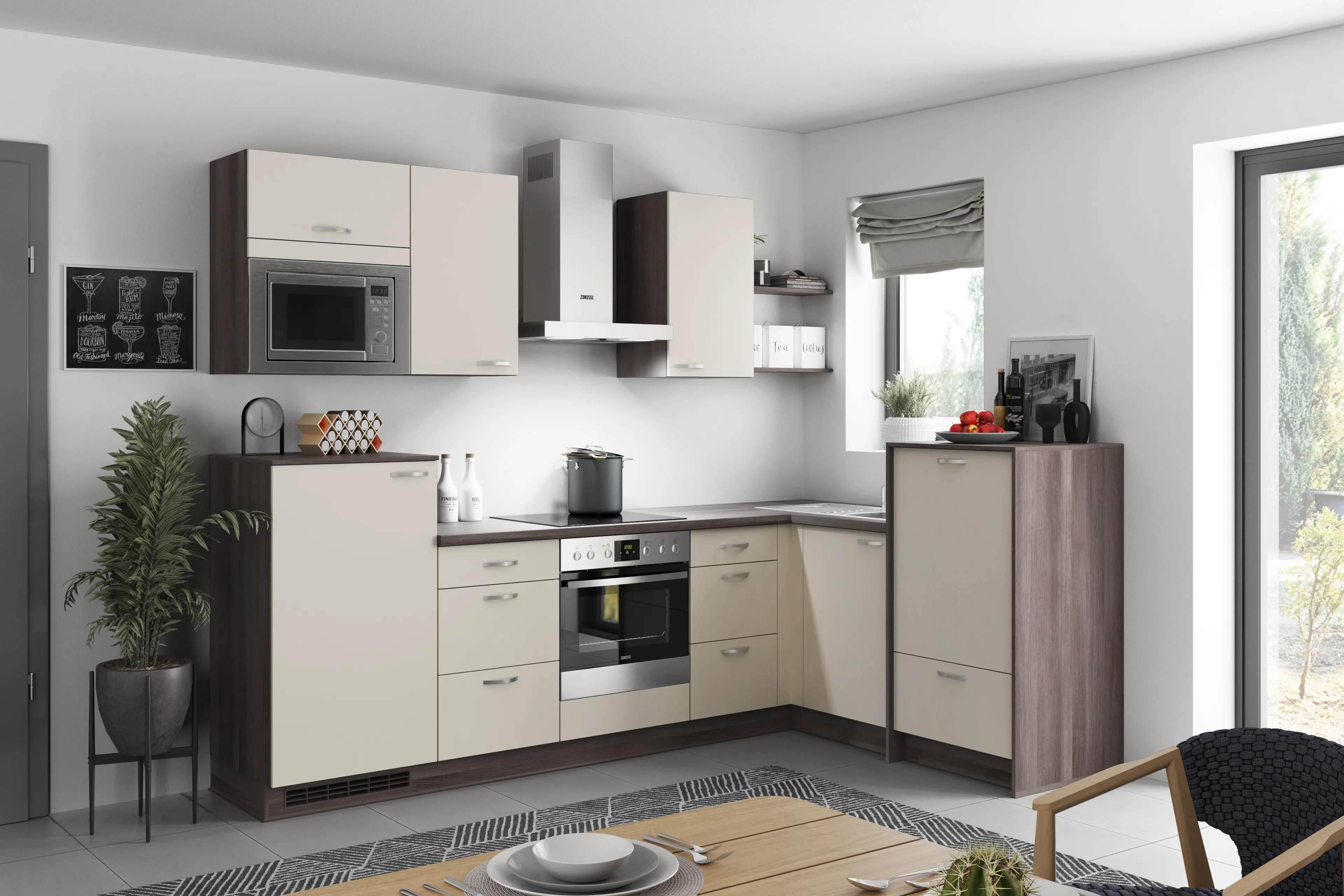 Eckküche Win - Eiche grau/Magnolie, MODERN, Holzwerkstoff (280/178cm) - Express