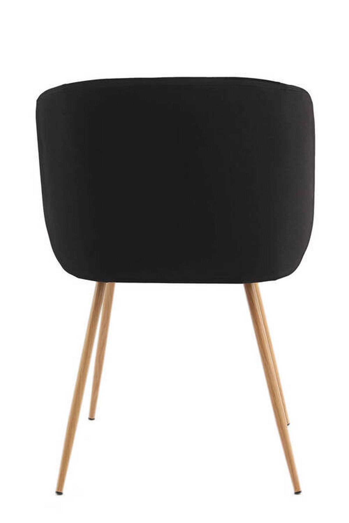 Schalenstuhl Celina Schwarz Gepolstert 2er-Set - Schwarz, Design, Kunststoff/Metall (54/84/56cm) - Kayoom