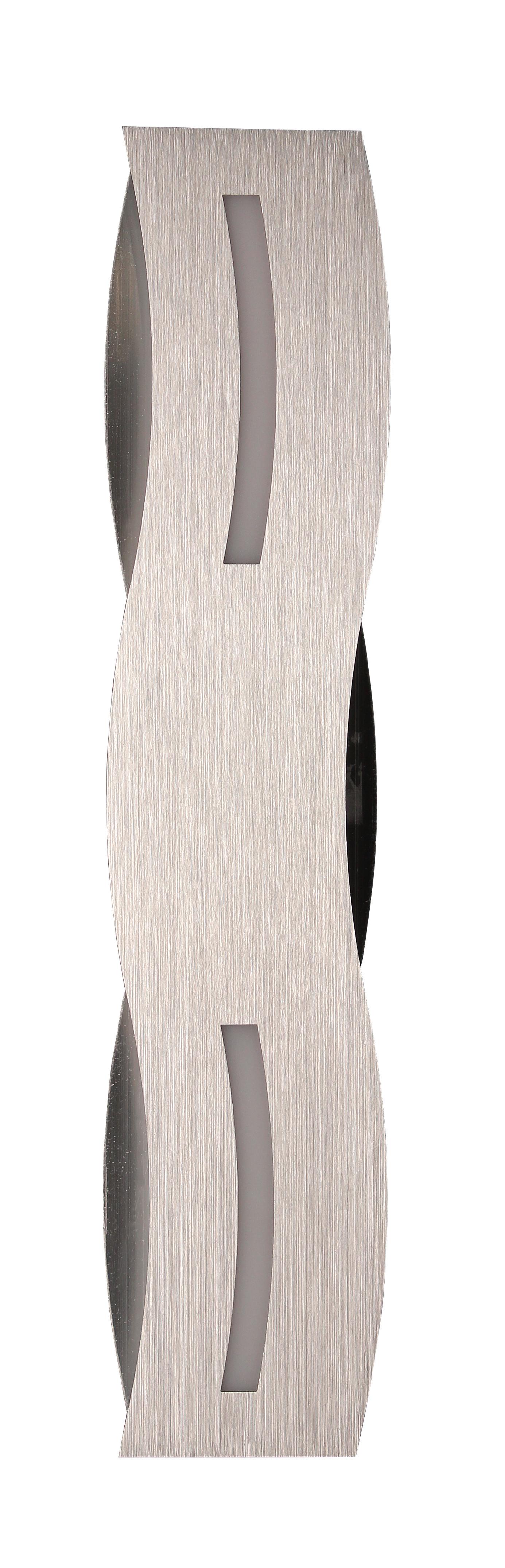 LED-Wandleuchte Nik 1-Flammig Wellenförmig - Nickelfarben, Design, Metall (8/36/7cm)