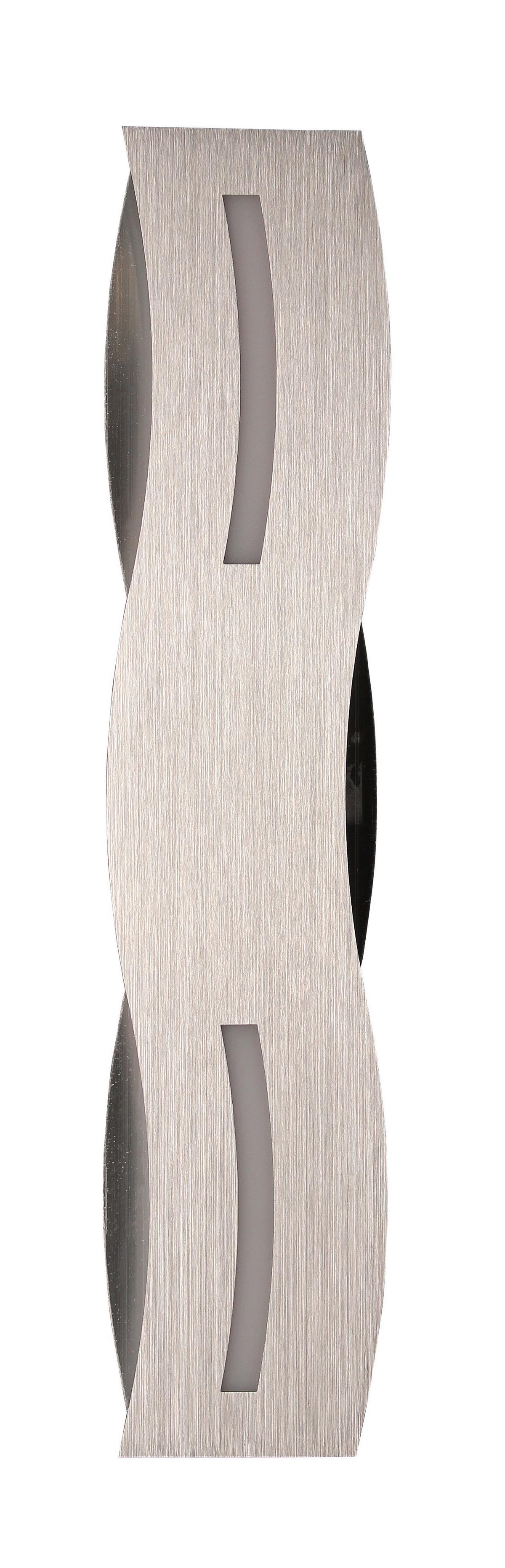 LED-Wandleuchte Nik 1-Flammig Wellenförmig - Nickelfarben, Design, Metall (8/36/7cm)