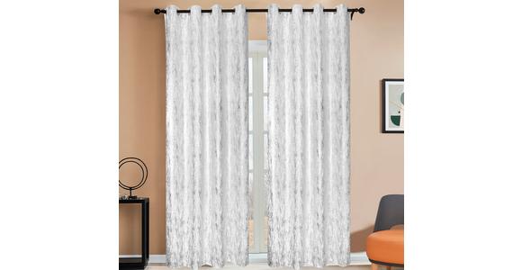 Vorhang Mit Ösen Elenore 140x245 Cm Silber/weiß - Silberfarben/Weiß, MODERN, Textil (140/245cm) - James Wood