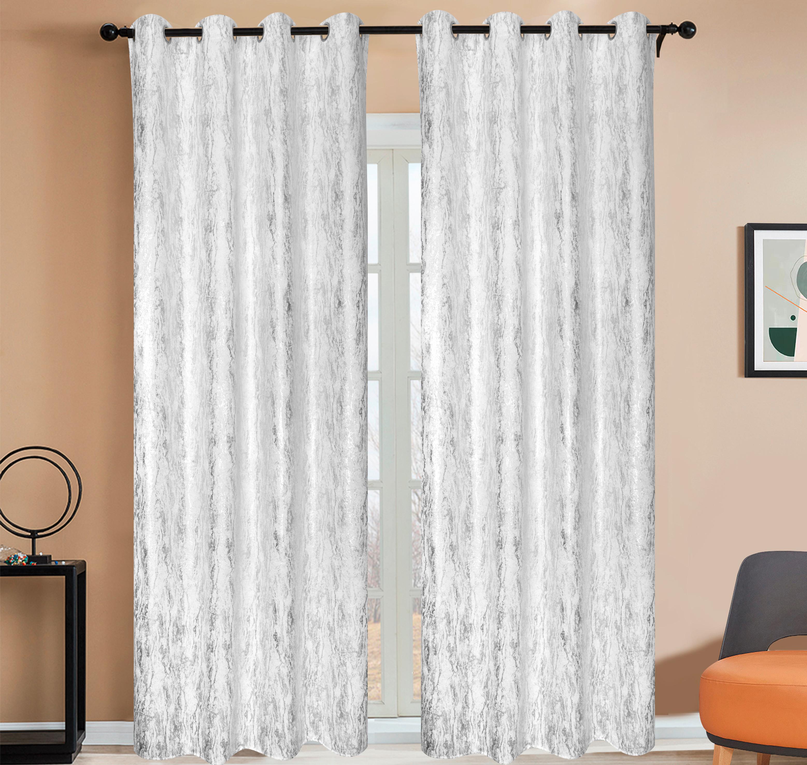 Vorhang Mit Ösen Elenore 140x245 cm Silber/Weiß - Silberfarben/Weiß, MODERN, Textil (140/245cm) - James Wood