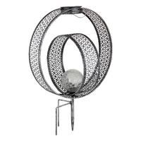 Solarleuchte 33644 - Klar/Silberfarben, Design, Glas/Metall (30/20/42cm) - Globo