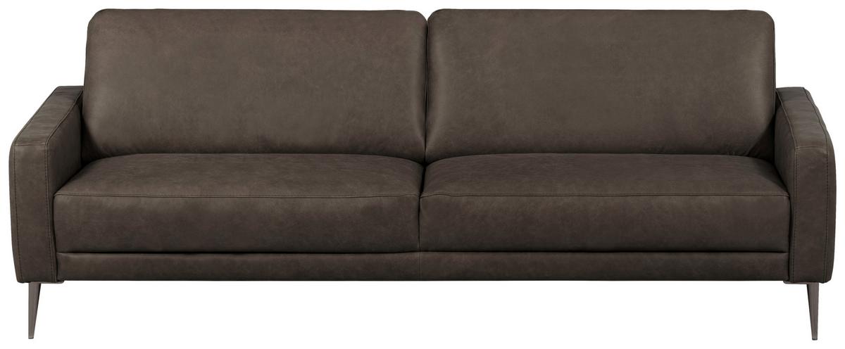 3,5-Sitzer Spring, Fango B: - Fango/Schwarzchrom, Design, Leder (207/85/92cm) - Livetastic