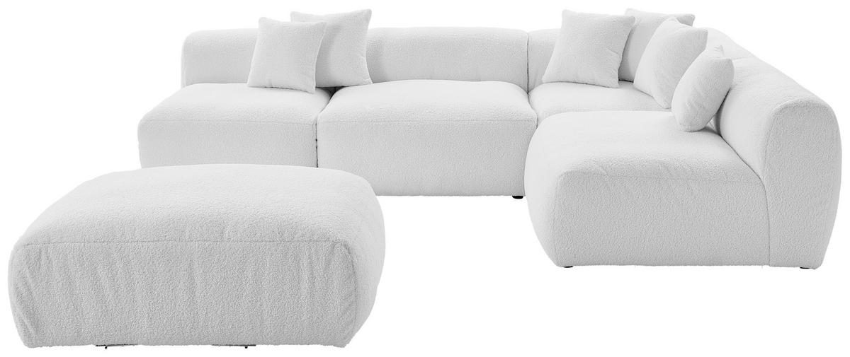 Ecksofa Bloom - Weiß, Trend, Textil (300/215cm) - Livetastic
