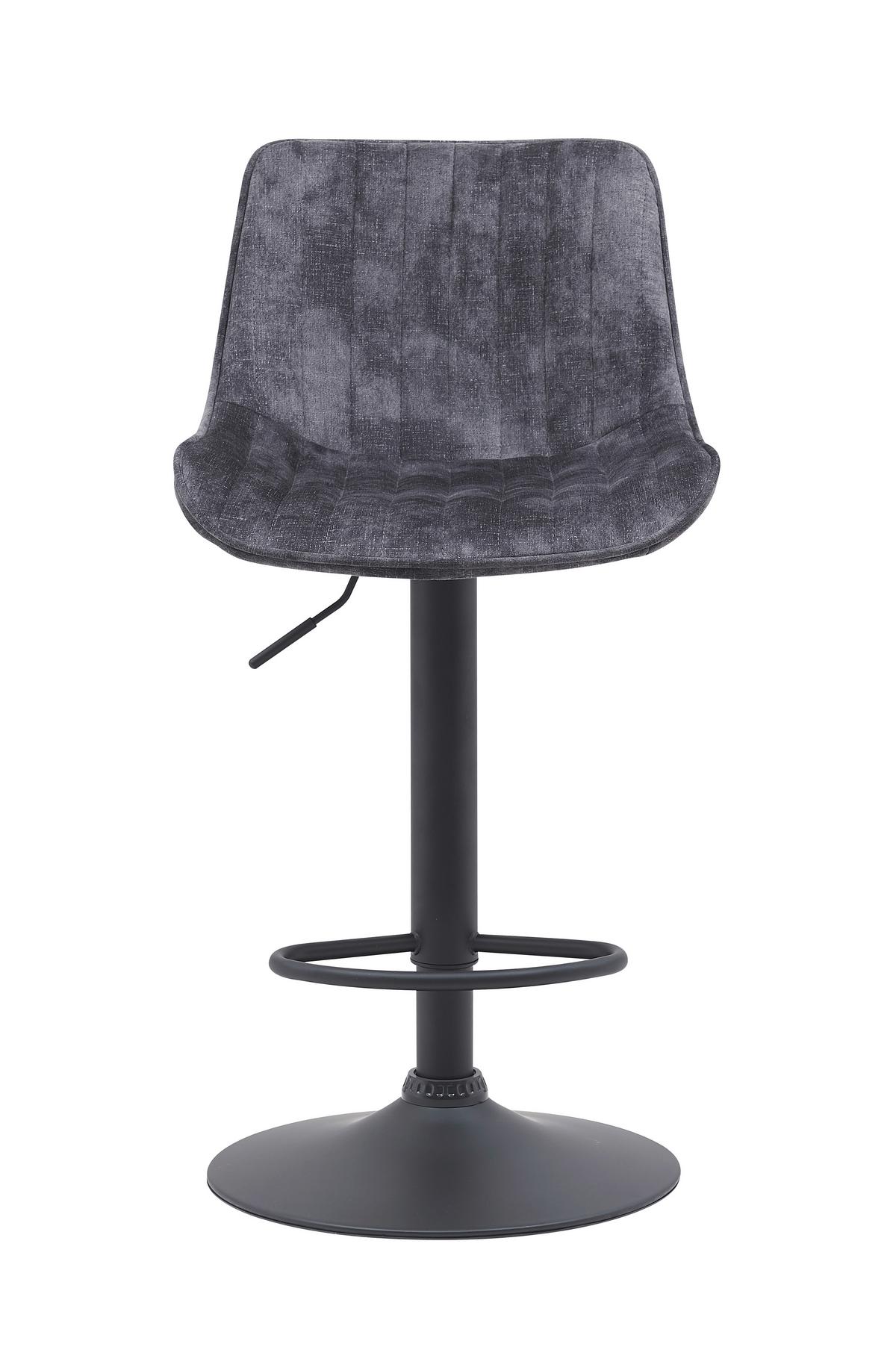 BARHOCKER-SET SABINE II H 2ER-SET - Anthrazit/Schwarz, MODERN, Textil/Metall (46/86-108/54cm) - P & B