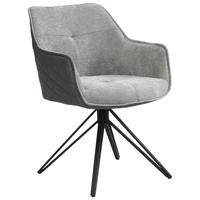 Armlehnstuhl Aurelia Dunkelgrau/Schwarz B: 57 cm - Dunkelgrau/Schwarz, MODERN, Textil/Metall (57/82/61cm) - Livetastic