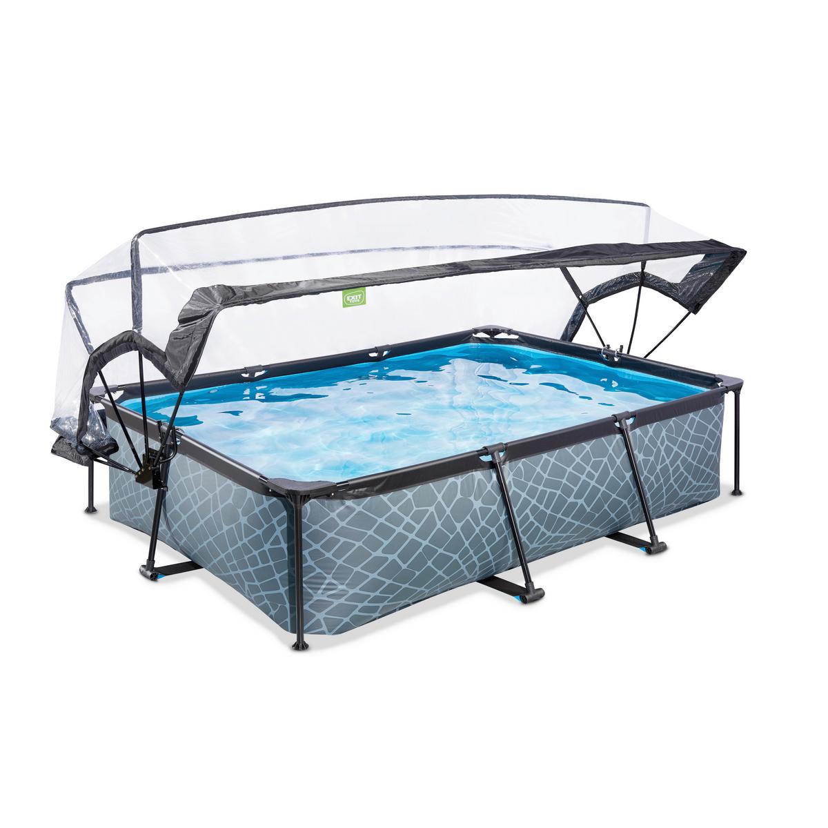 Pool-set Exit Stone Pool - Blau, KONVENTIONELL, Kunststoff (300/200/65cm) - EXIT Toys