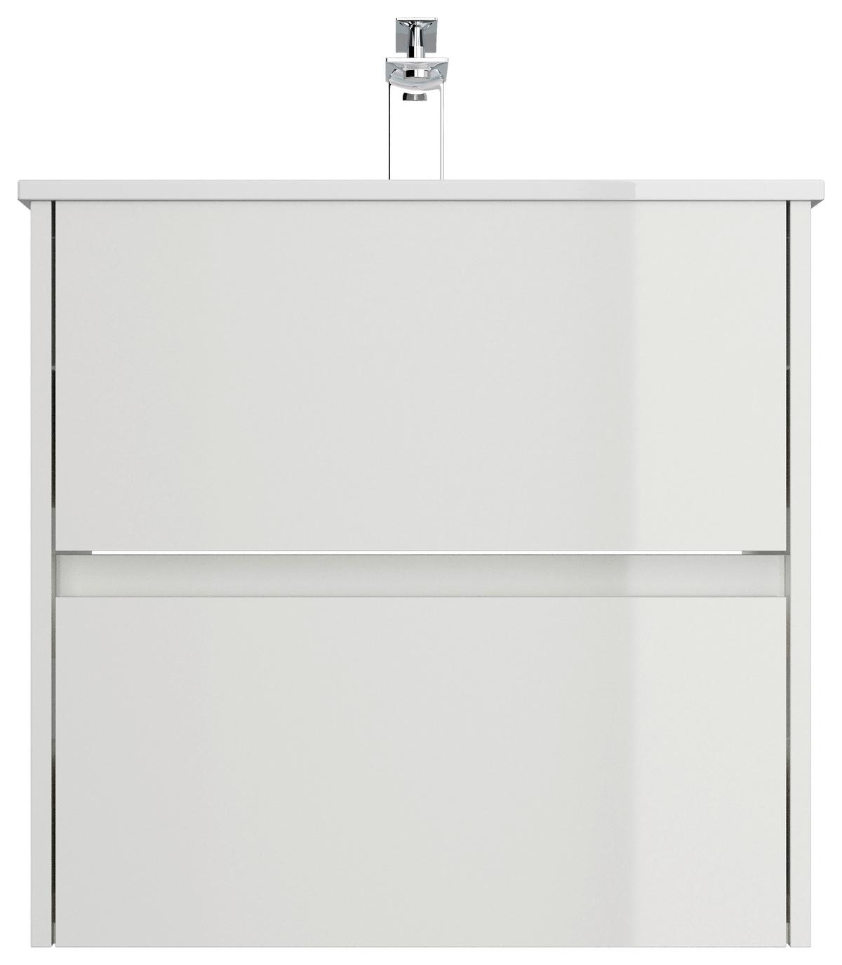 Waschtischkombi Limes Weiß Hg B: B: 61,5 Cm - Weiß Hochglanz/Weiß, MODERN, Keramik/Holzwerkstoff (61,5/58,5/46,5cm) - MID.YOU