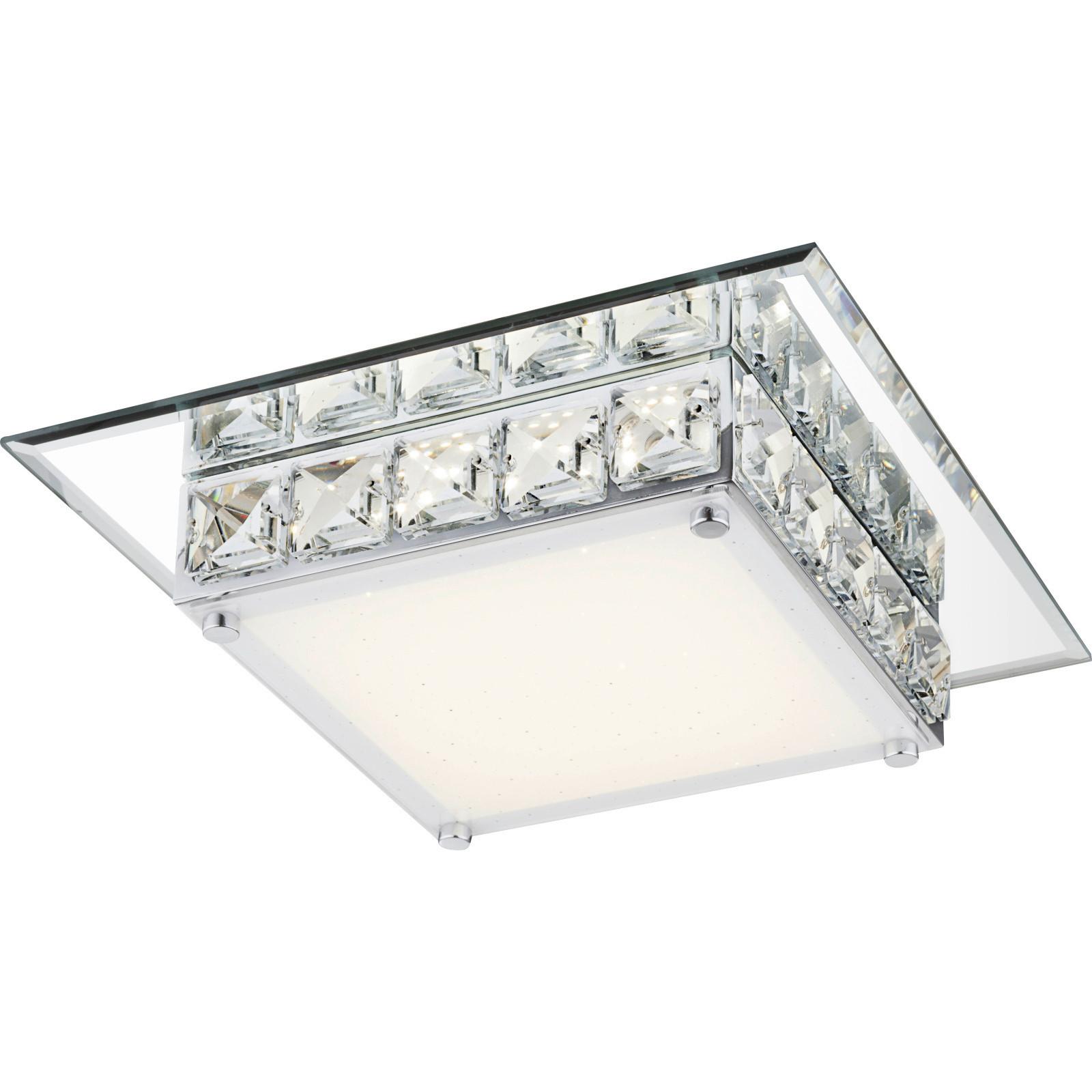 LED-Deckenleuchte 49355 margo - Chromfarben, Basics, Glas/Metall (25/25/7cm) - Globo
