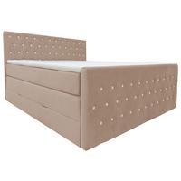 Boxspringbett Elza Beige, Lf: 180x200 cm - Beige, MODERN, Textil (180/200cm) - Livetastic