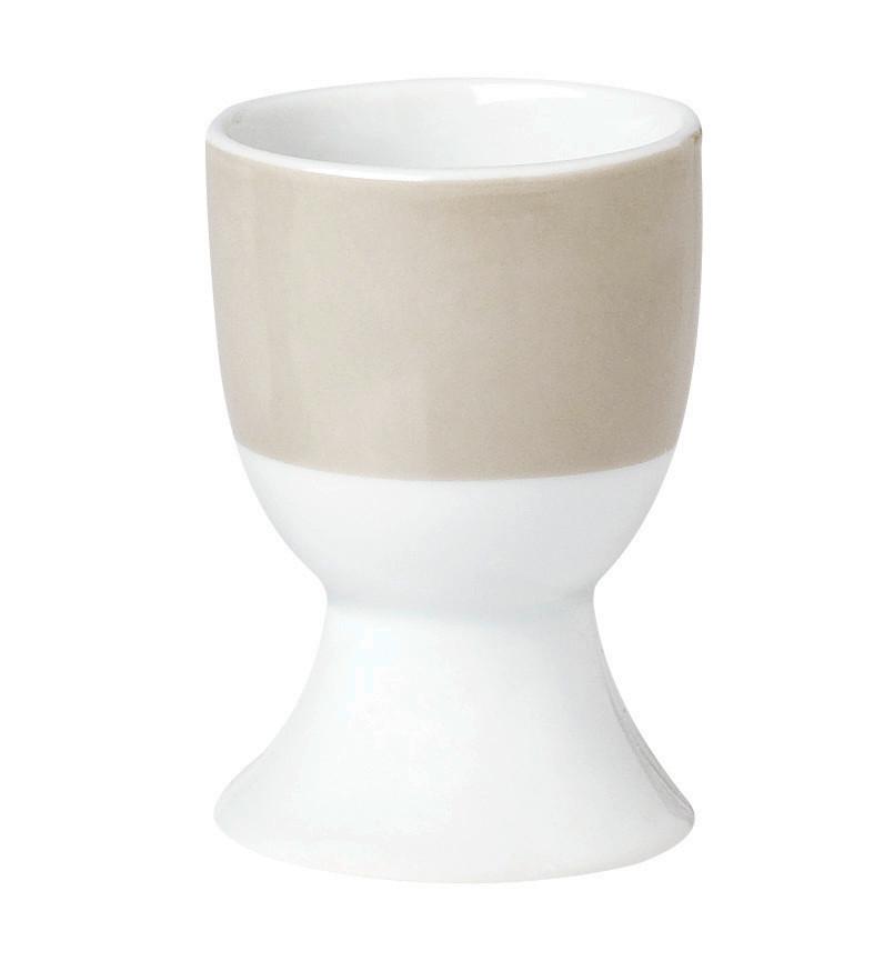 Eierbecherset Weiß Taupe 6-teilig D: 4,5 cm - Taupe/Weiß, Basics, Keramik (4,5/6,5cm) - Van Well
