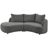 Ecksofa Doppo, Graubraun S: 250x139 cm - Graubraun/Schwarz, MODERN, Textil (250/139cm) - Livetastic