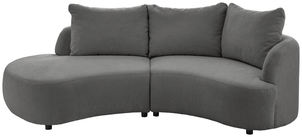 Ecksofa Doppo, Graubraun S: 250x139 cm - Graubraun/Schwarz, MODERN, Textil (250/139cm) - Livetastic