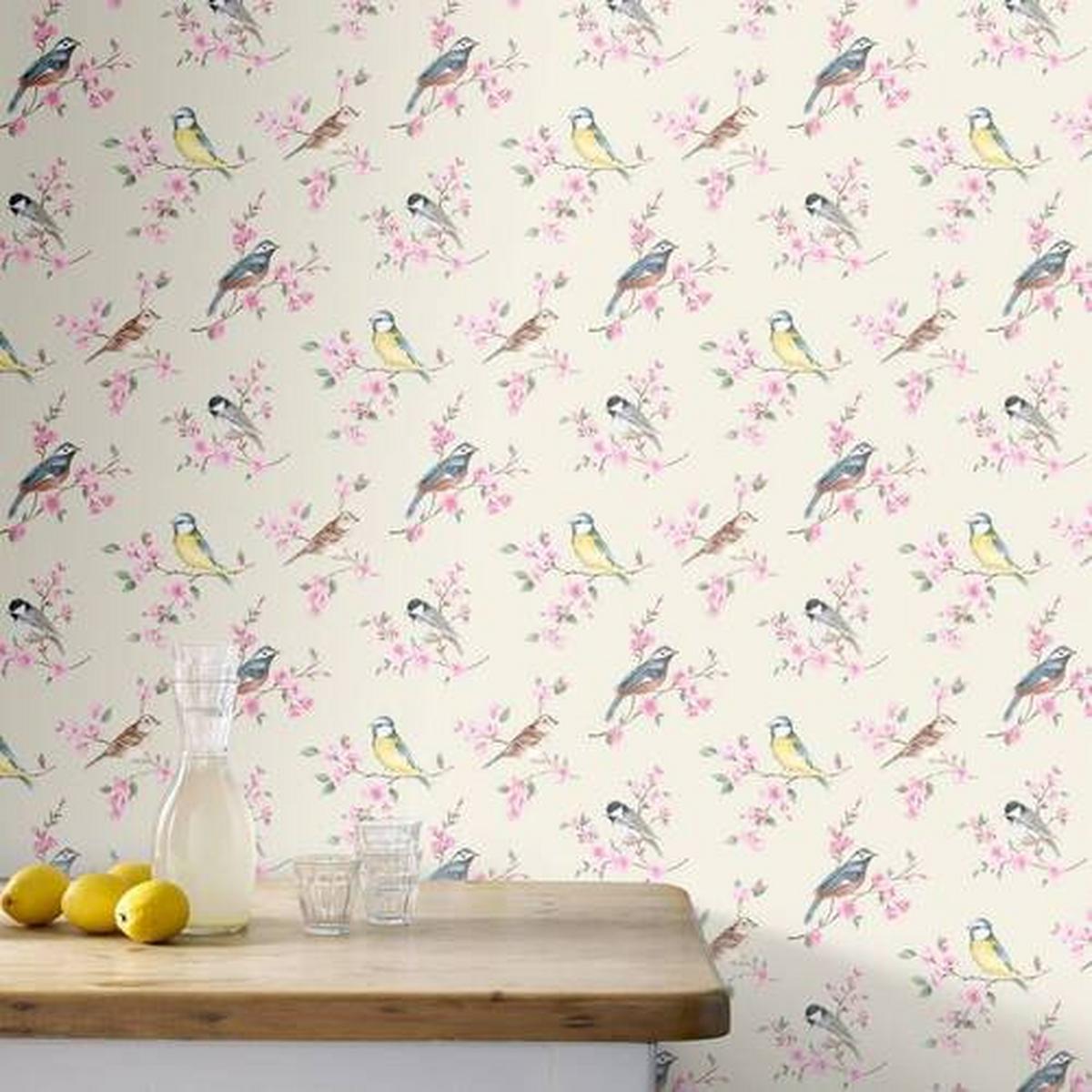 Vliestapete 103319 - Pink/Multicolor, Basics, Papier/Kunststoff (52/1000cm)