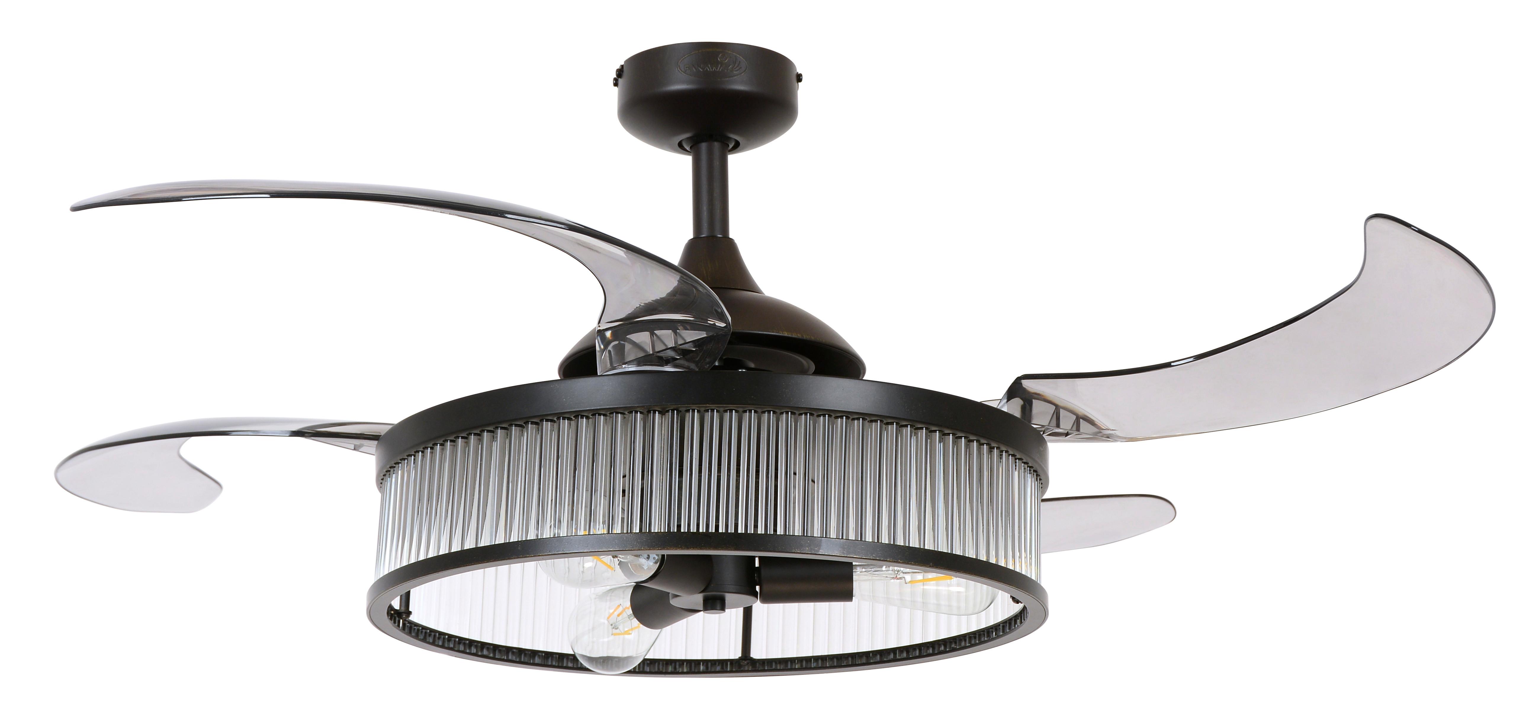Deckenventilator Fanaway Schwarz 4-Flügel, LED-Leuchte