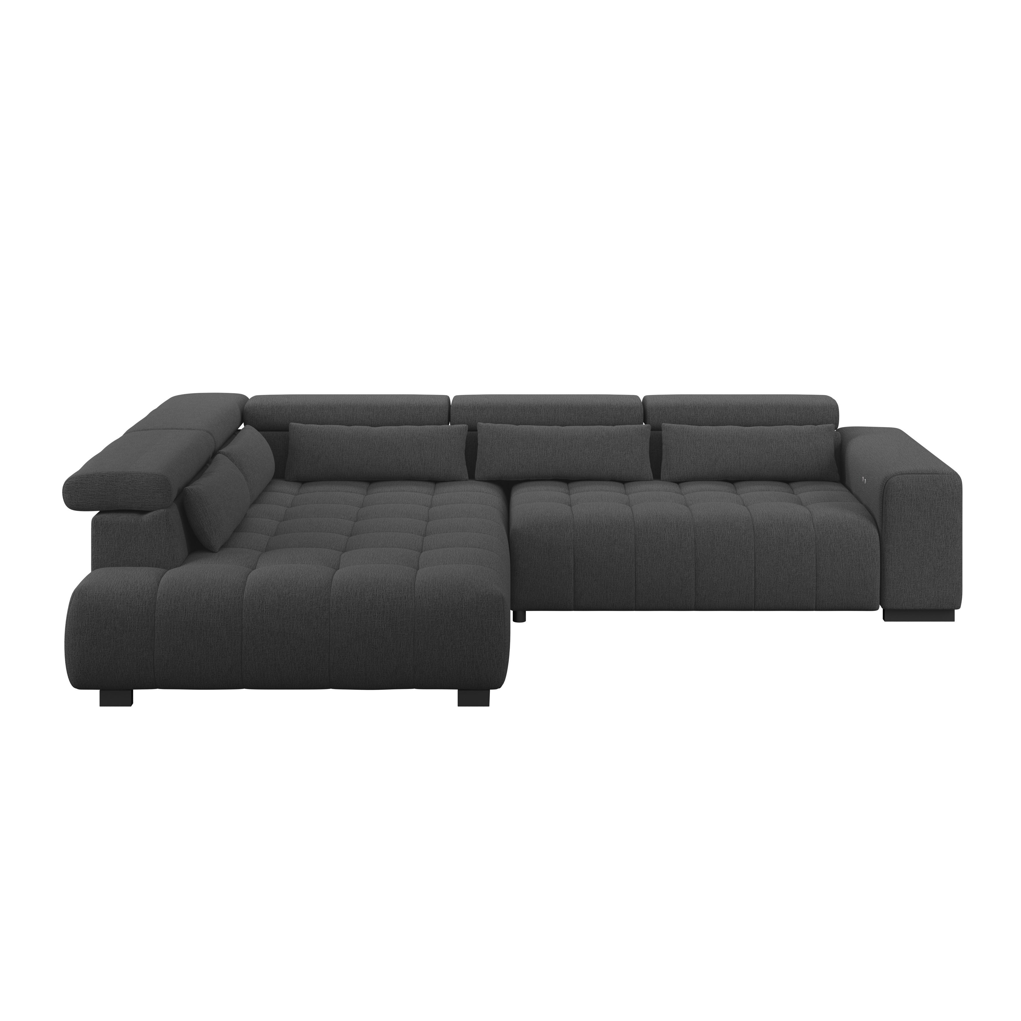 Ecksofa Matera Schwarz/Weiß S: 226x311cm - Schwarz/Graphitfarben, Trend, Textil (226/311cm)