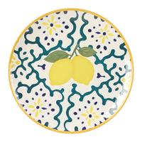 Mělký talíř LEMONS - modrá/jadeitově zelená, Konvenční, keramika (26cm) - Mömax