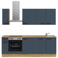 Küchenleerblock Easytouch Low-Line, L9 Links - Blau/Eichefarben, MODERN, Holzwerkstoff (240cm) - Nobilia