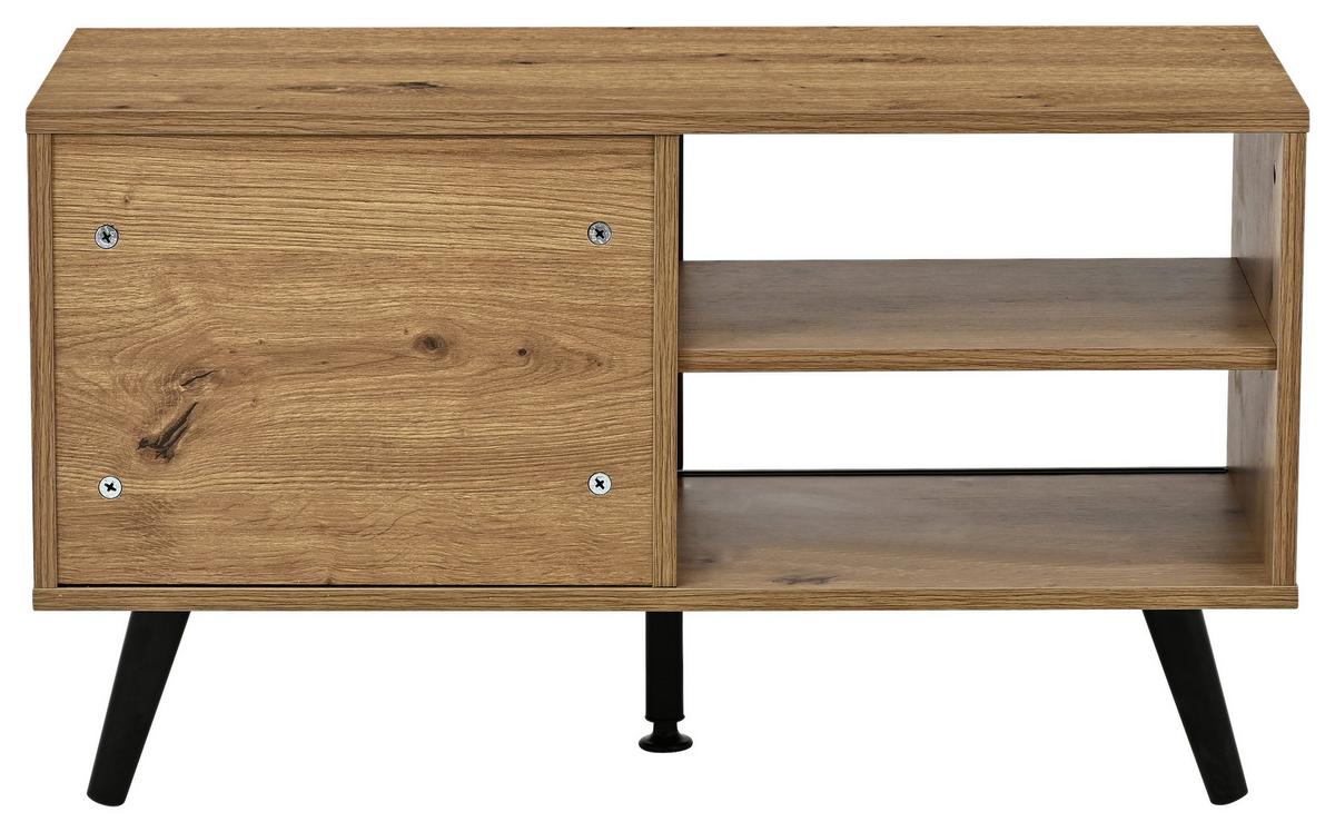 TV STOLÍK MOVE - čierna/dub artisan, Modern, kov/kompozitné drevo (80/46/35cm) - Based