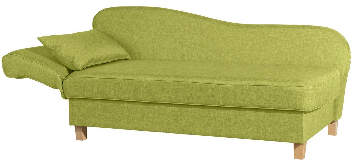 Recamiere Selma  Hellgrün Li. mit Bettkasten+ Schlaffunktion - Buchefarben/Hellgrün, Design, Textil (190/88/82cm) - Max Winzer