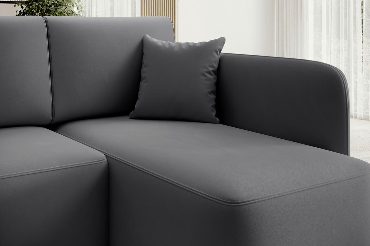 Ecksofa Hadson Grau S: 206x150 Cm - Schwarz/Grau, Design, Textil (206/150cm) - P & B