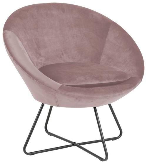 Esszimmerstuhl Center Rosa Samt Gepolstert - Schwarz/Rosa, Trend, Textil (82,0/79,0/72,5cm) - Carryhome