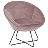 Esszimmerstuhl Center Rosa Samt Gepolstert - Schwarz/Rosa, Trend, Textil (82,0/79,0/72,5cm) - Carryhome